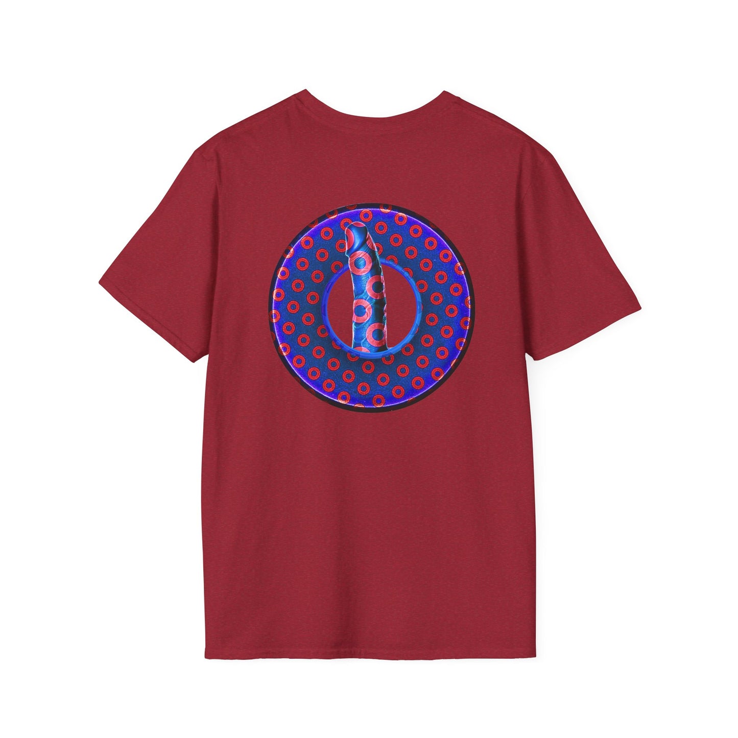 Classic Donut Tee - Unisex Soft-Style - "Sir Richard's Phamous Donut" - series 1.0  - variant 3 - red/blue paradox donut