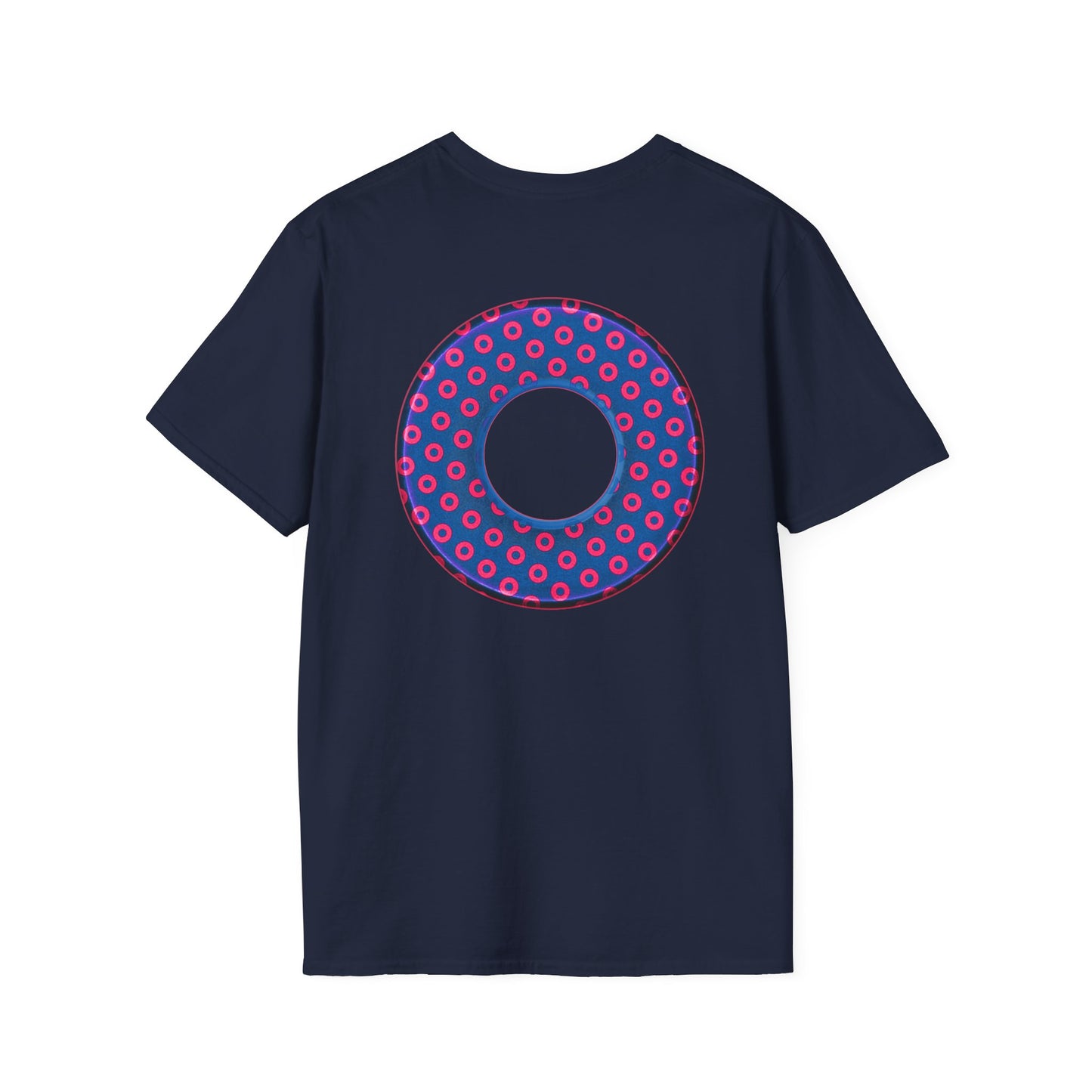 Plain Donuts/Unisex Soft-Style - "Plain Electric Paradoxical Donuts" - hot pink/navy blue donuts