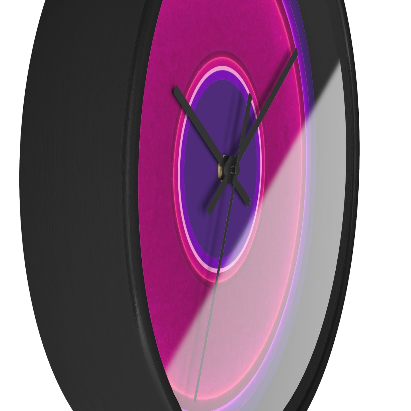 Lumpy Wall Clock - magenta vivid donut - variant 2 - w/dark purple background