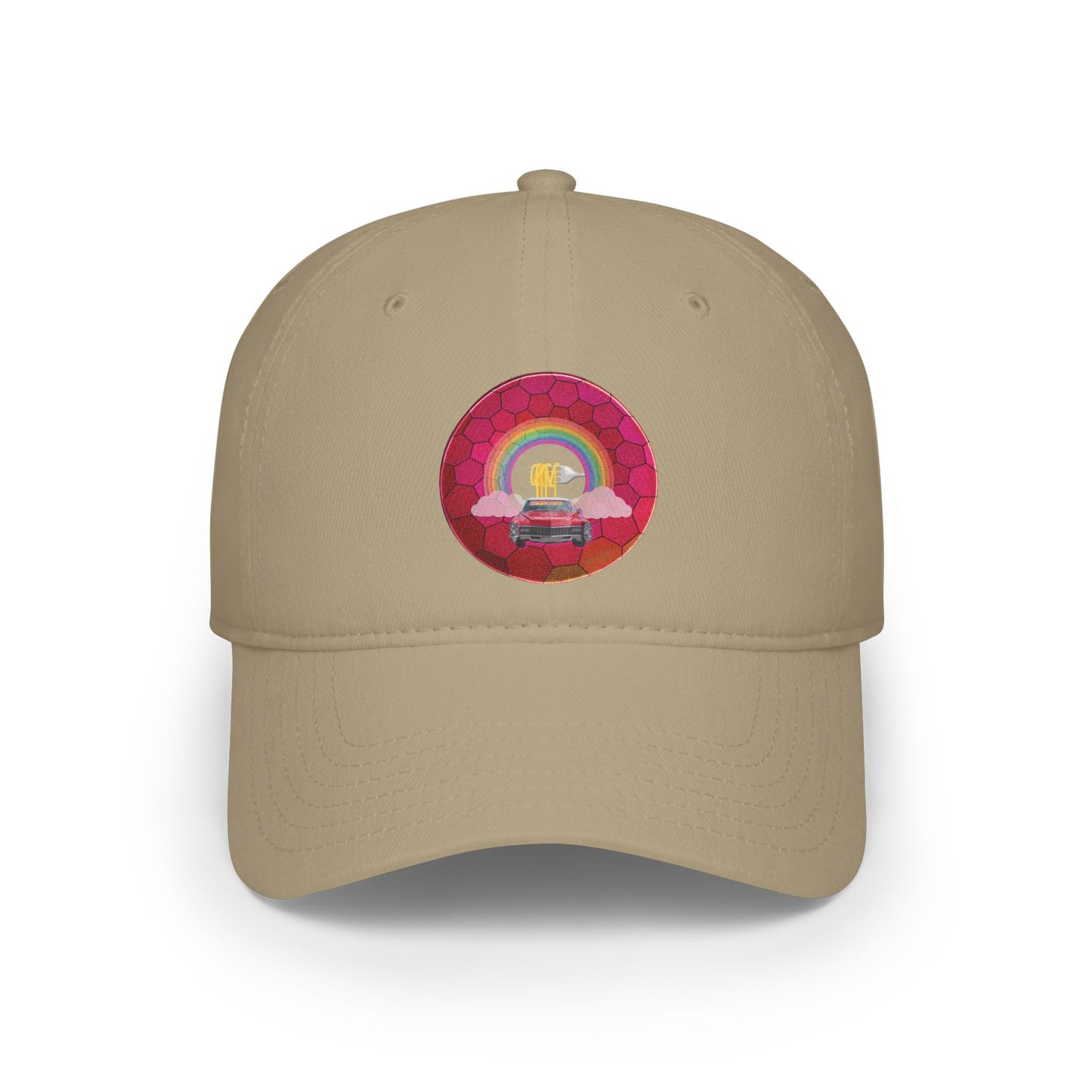 Lumpy Donut Baseball Cap - "Caddy Spaghetti Incident Donut Cap" - variant 1 - magenta hexadonut w/