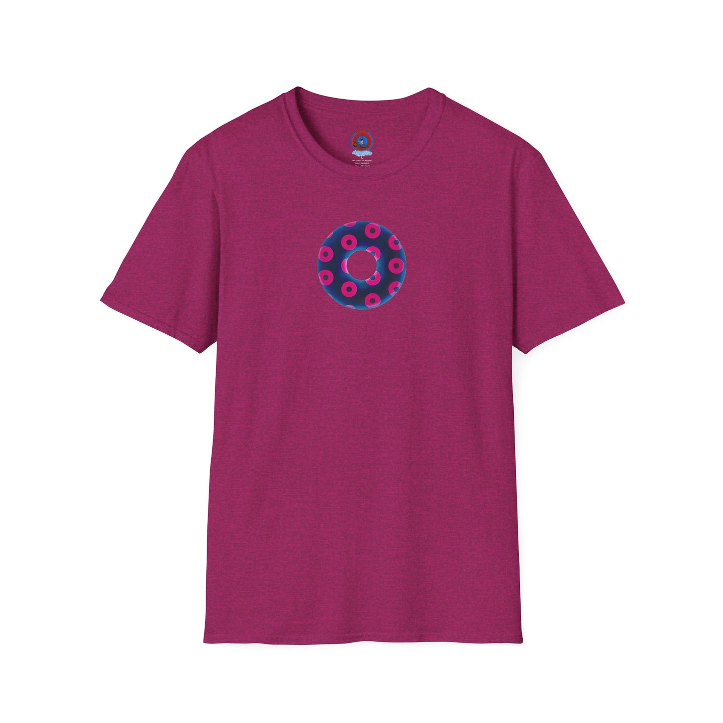 Plain Donuts/Unisex Soft-Style - "Plain Blimpy Paradoxical Donuts" - dark blue/hot pink donuts