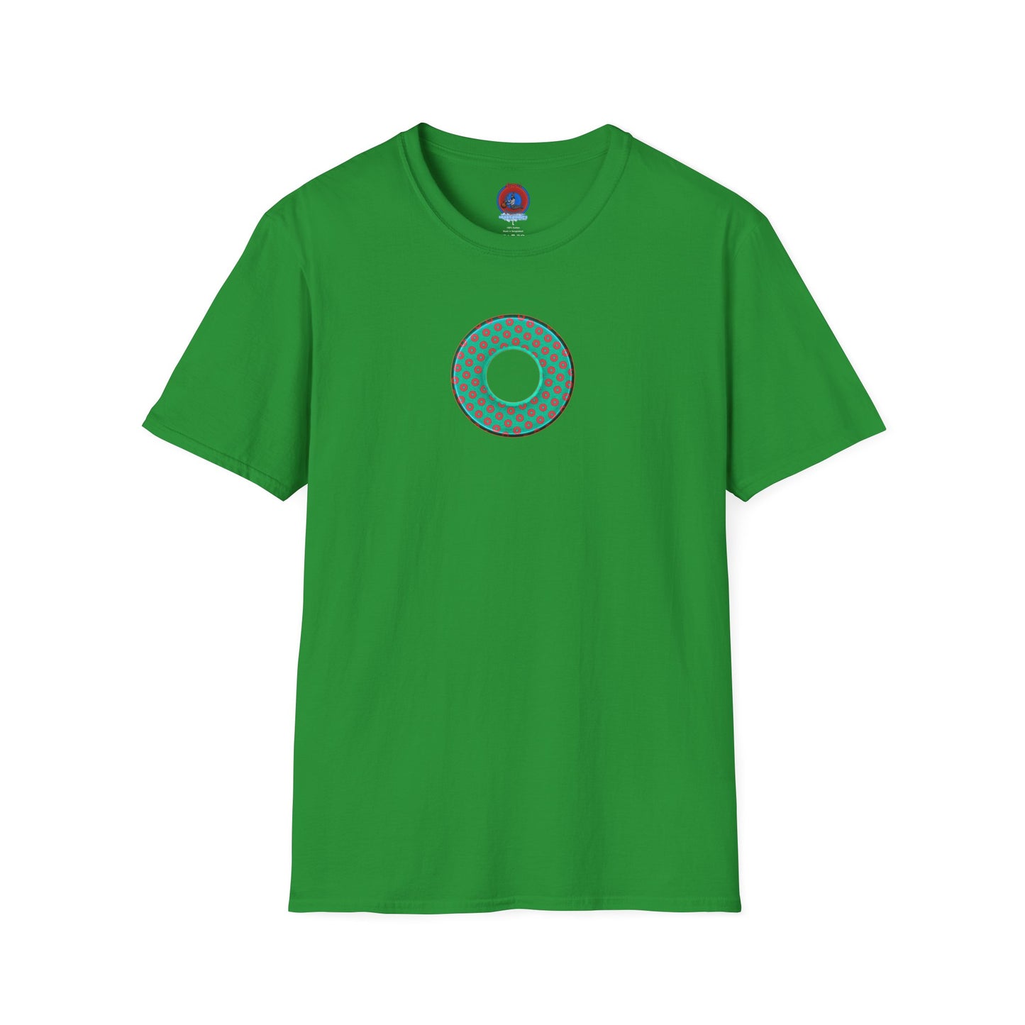 Plain Donuts/Unisex Soft-Style - "Plain Electric Paradoxical Donuts" - light green/red donuts