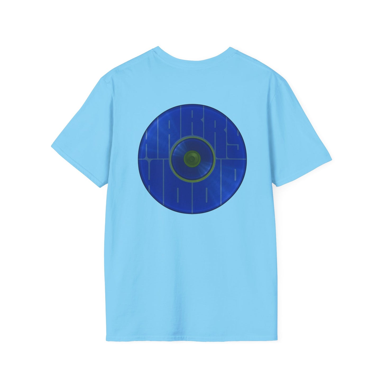 Classic Donut Tee - Unisex Soft-Style - "Harry's Hoodlum Donut" - series 1.0  - variant 3 - lights off/blue donut(s)