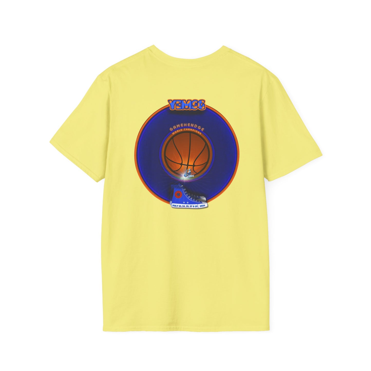 Classic Donut Tee - Unisex Soft-Style - "Diedrich Knickerbocker's Donut" - vivid blue/orange donut - variant 1