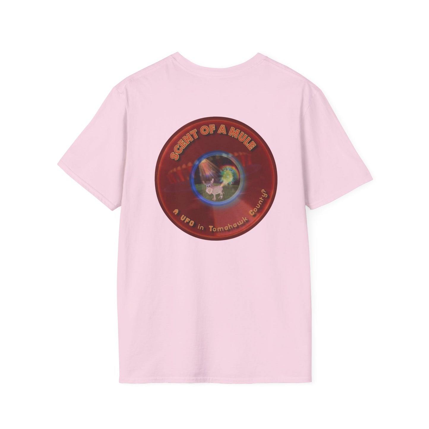Classic Donut Tee - Unisex Soft-Style - "Mule Feed Donuts" - series 1.0 - variant 3 - red donut