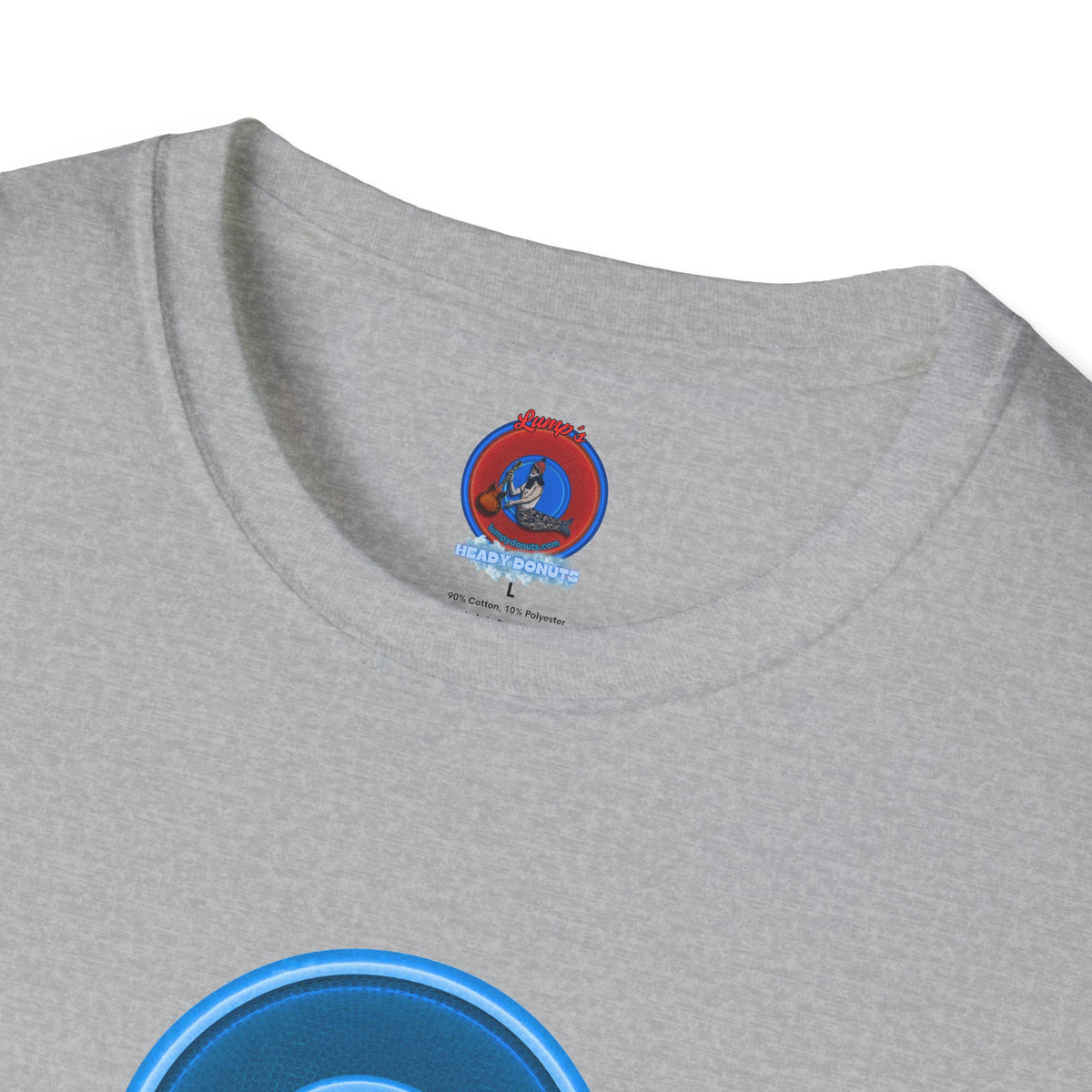 Classic Donut Tee - Unisex Soft-Style - "The Story of the Donut - a Ghostly Good Time" - variant 2 - blue/light blue rustic donut