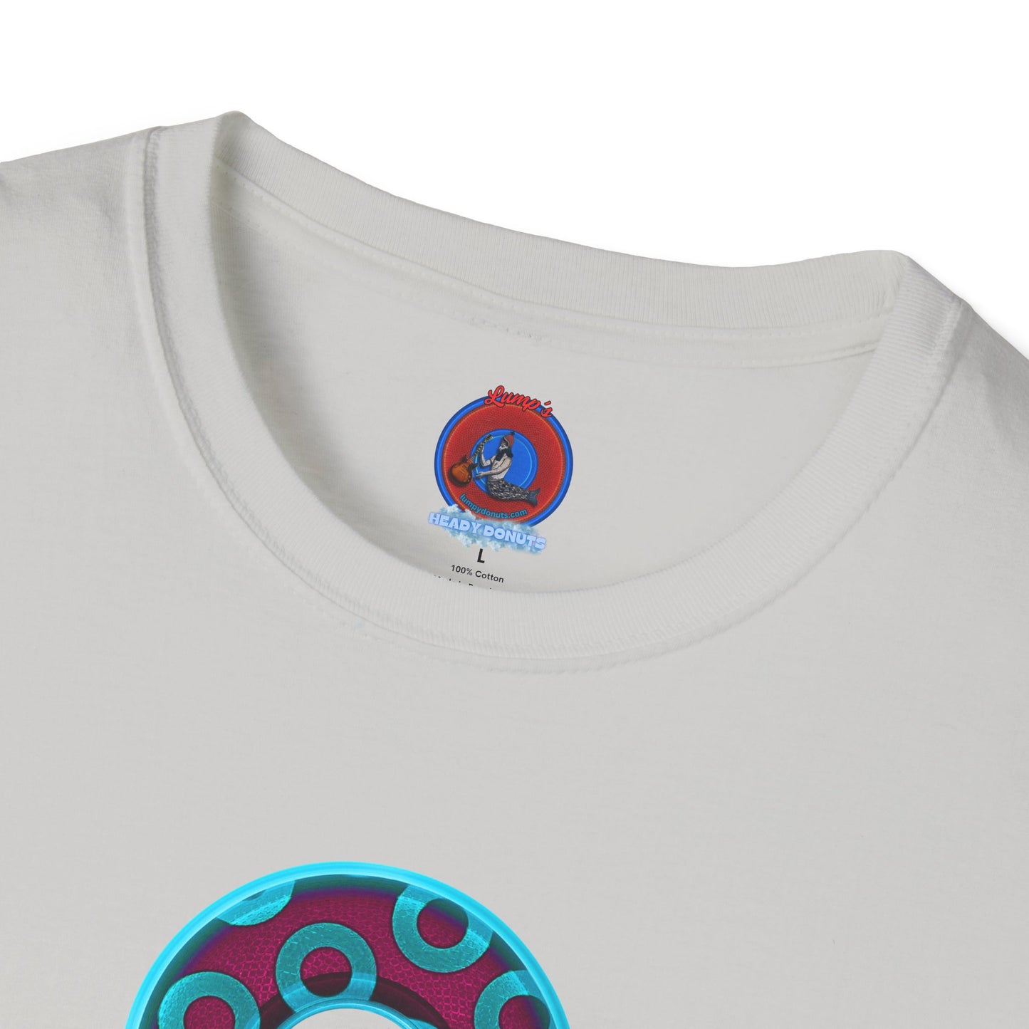 Plain Donuts/Unisex Soft-Style - "Plain Rustic Paradoxical Donuts" - aquamarine/burgundy donuts