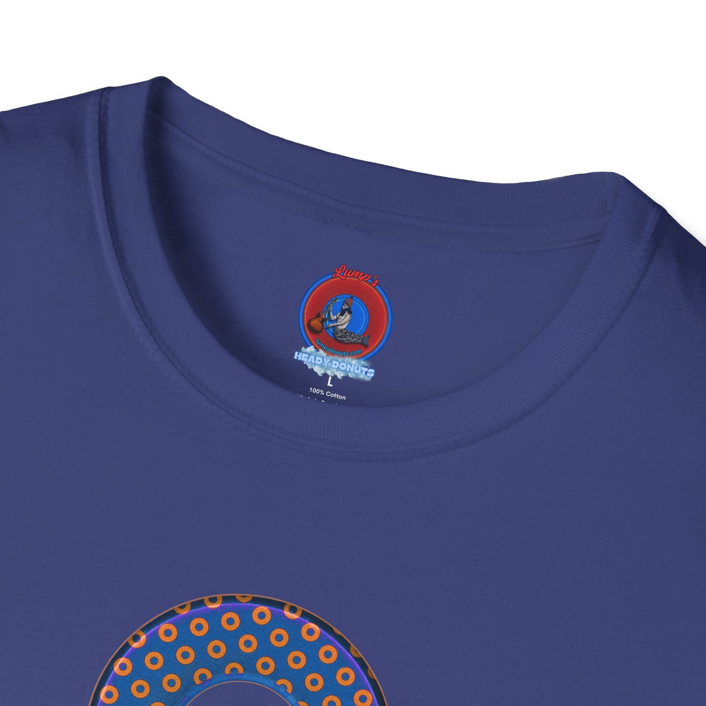 Plain Donuts/Unisex Soft-Style - "Plain Electric Paradoxical Donuts" - orange/blue donuts