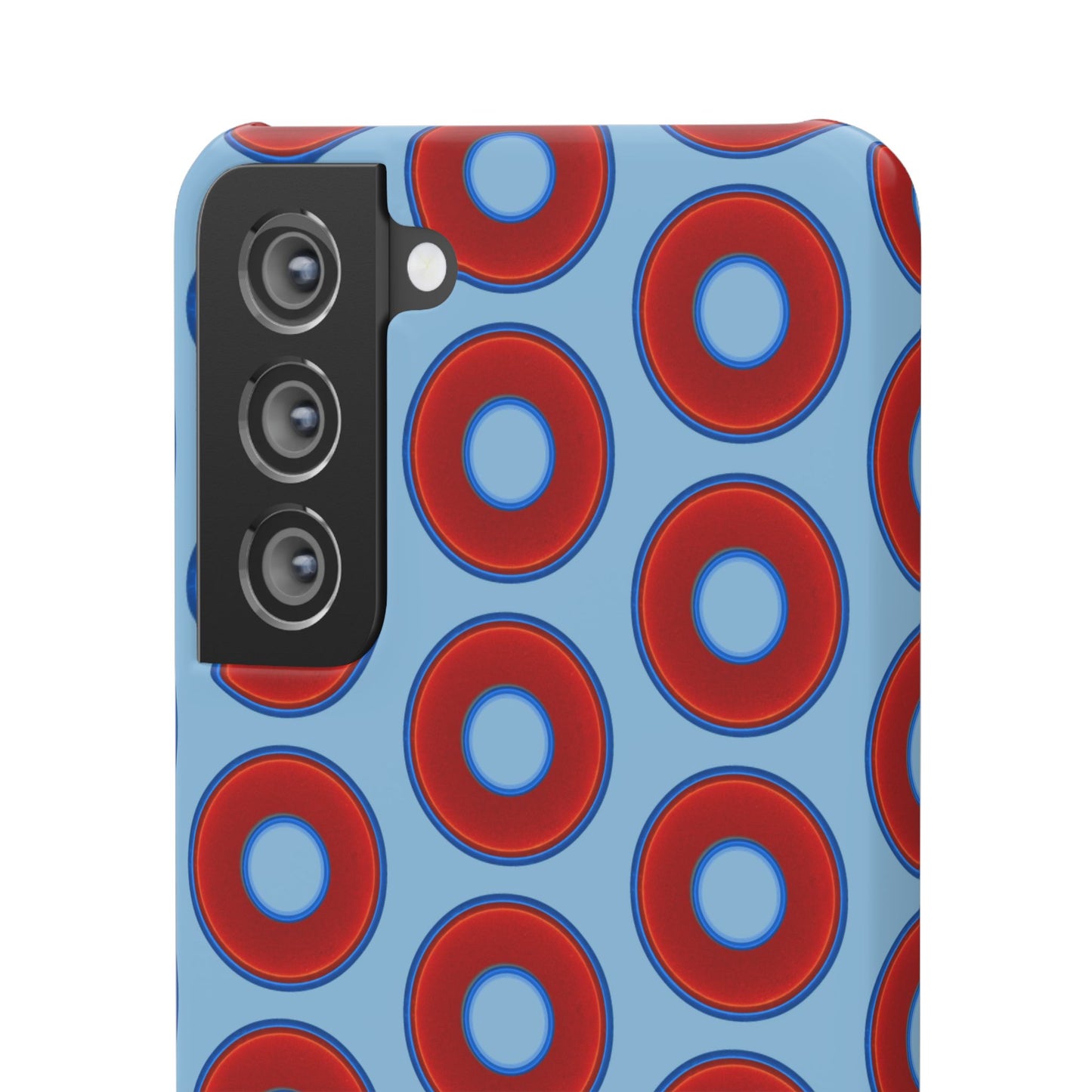 Lumpy Donut Snap Case - red vivid donut print w/sky blue background