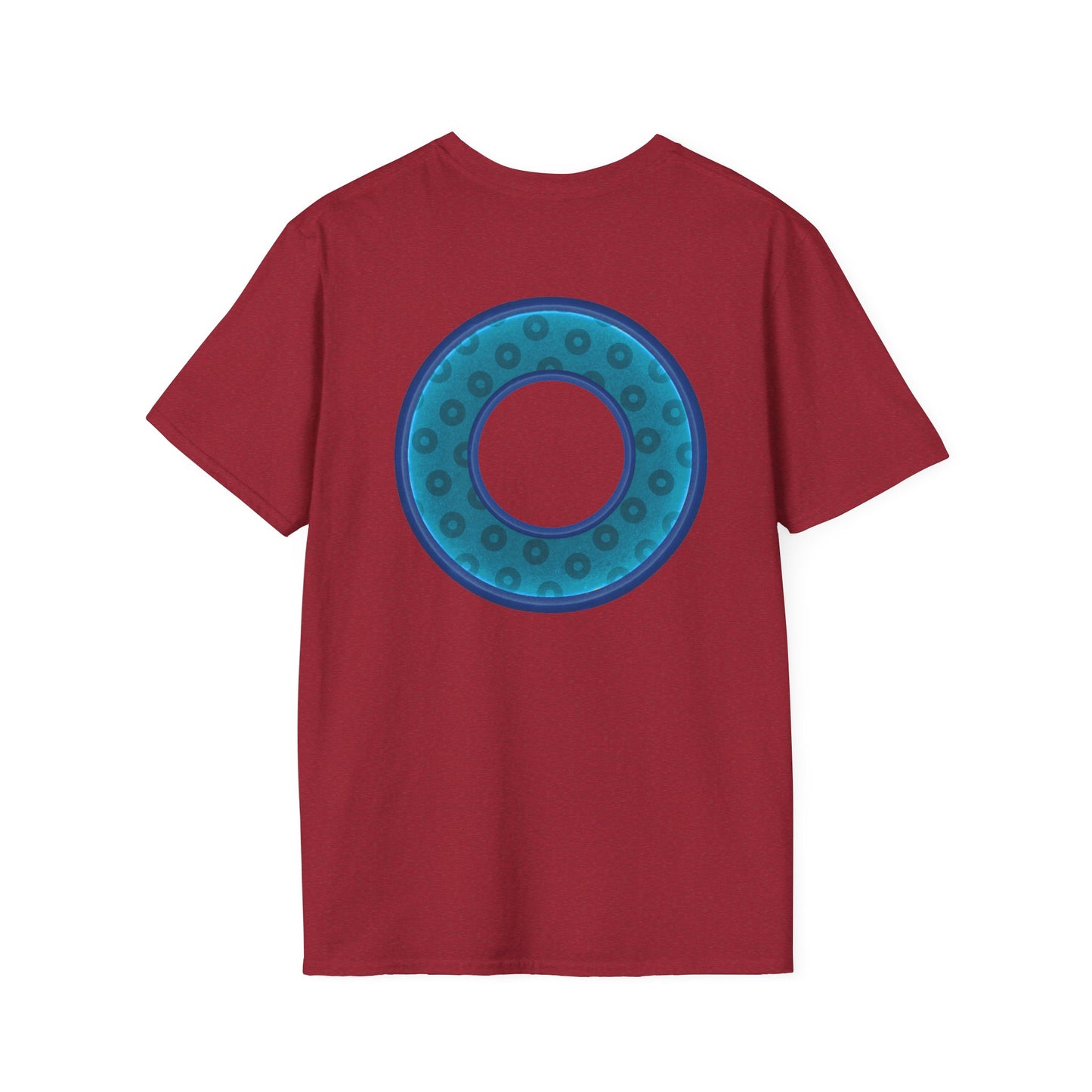Plain Donuts/Unisex Soft-Style - "Plain Wide Mouthed Paradoxical Donuts" - aquamarine/dark blue donuts
