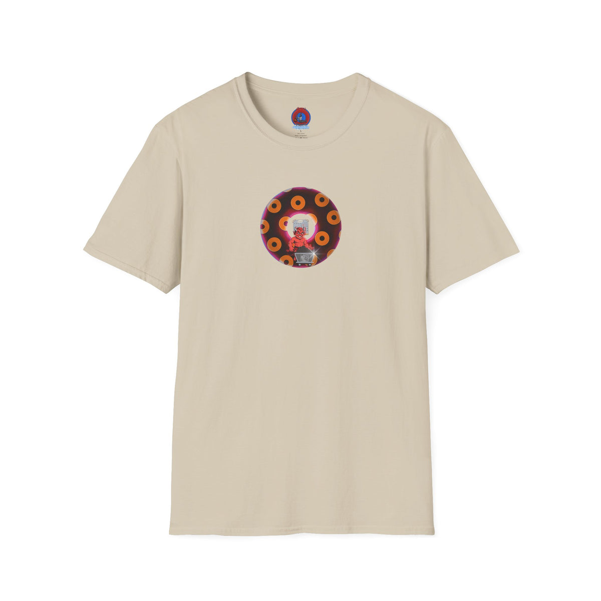 Classic Donut Tee - Unisex Soft-Style - "Every 46th Day Tee Shirt" - paradoxical dark magenta/orange donut