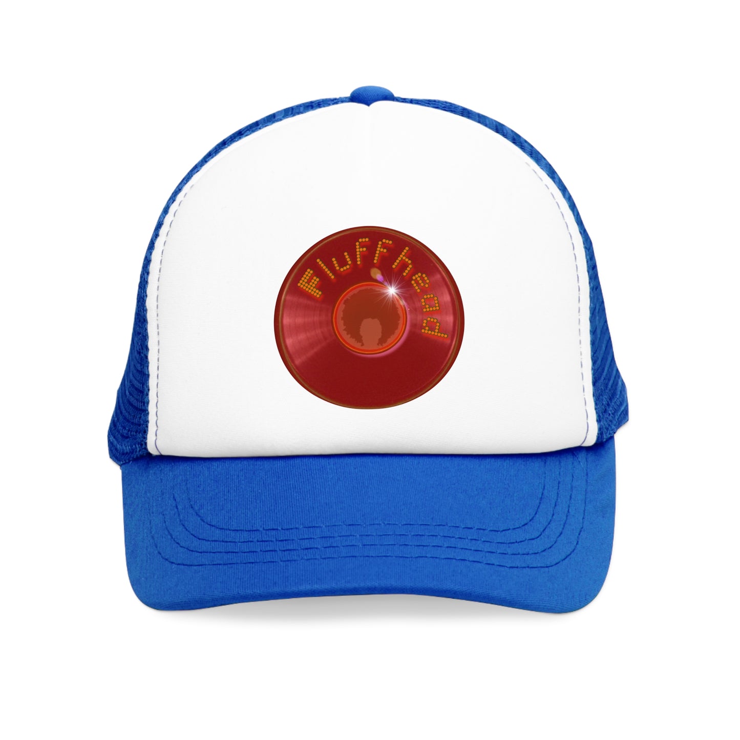 Lumpy Trucker Hat - "Hats for People w/Fluffy Heads" - red donut