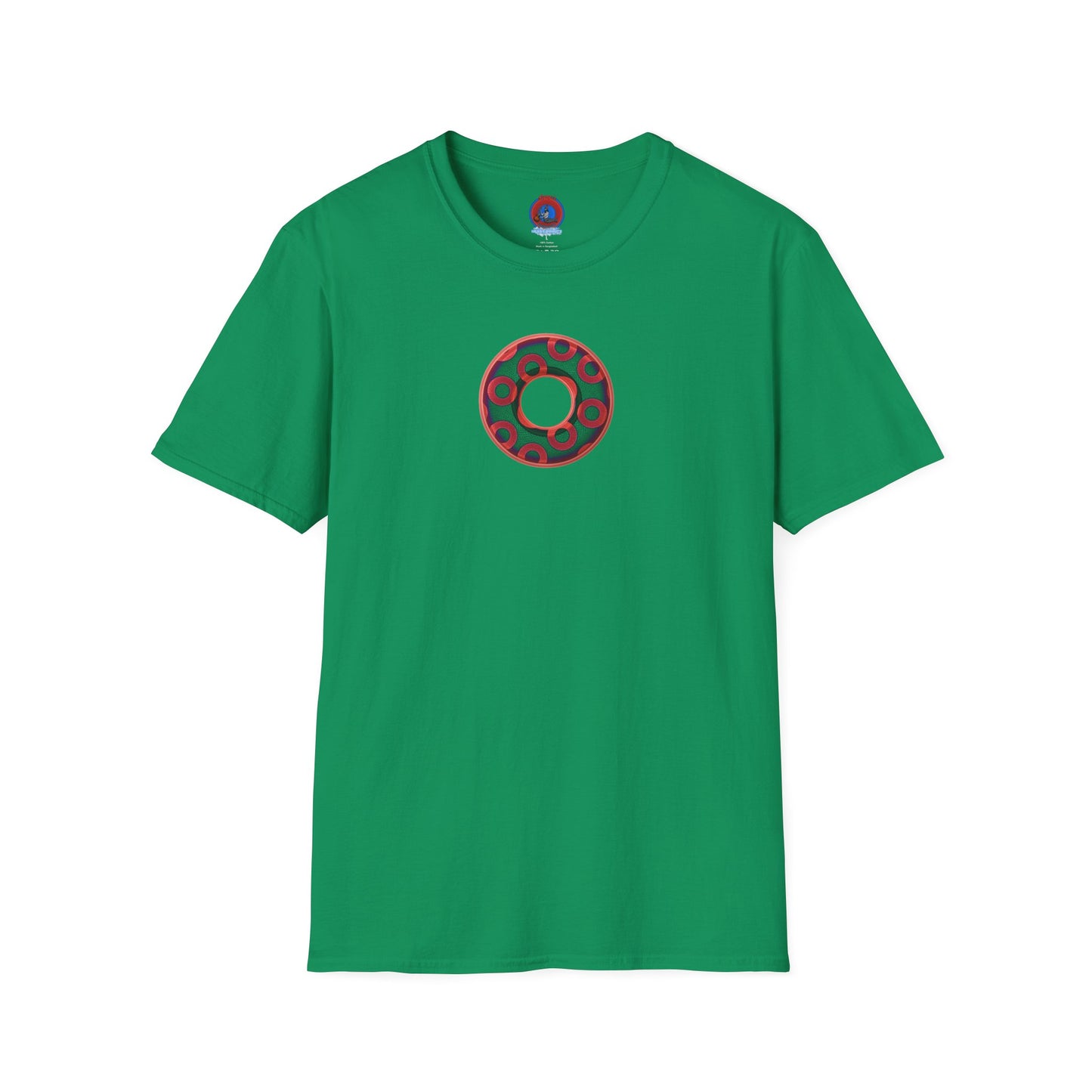 Plain Donuts/Unisex Soft-Style - "Plain Rustic Paradoxical Donuts" - green/red donuts