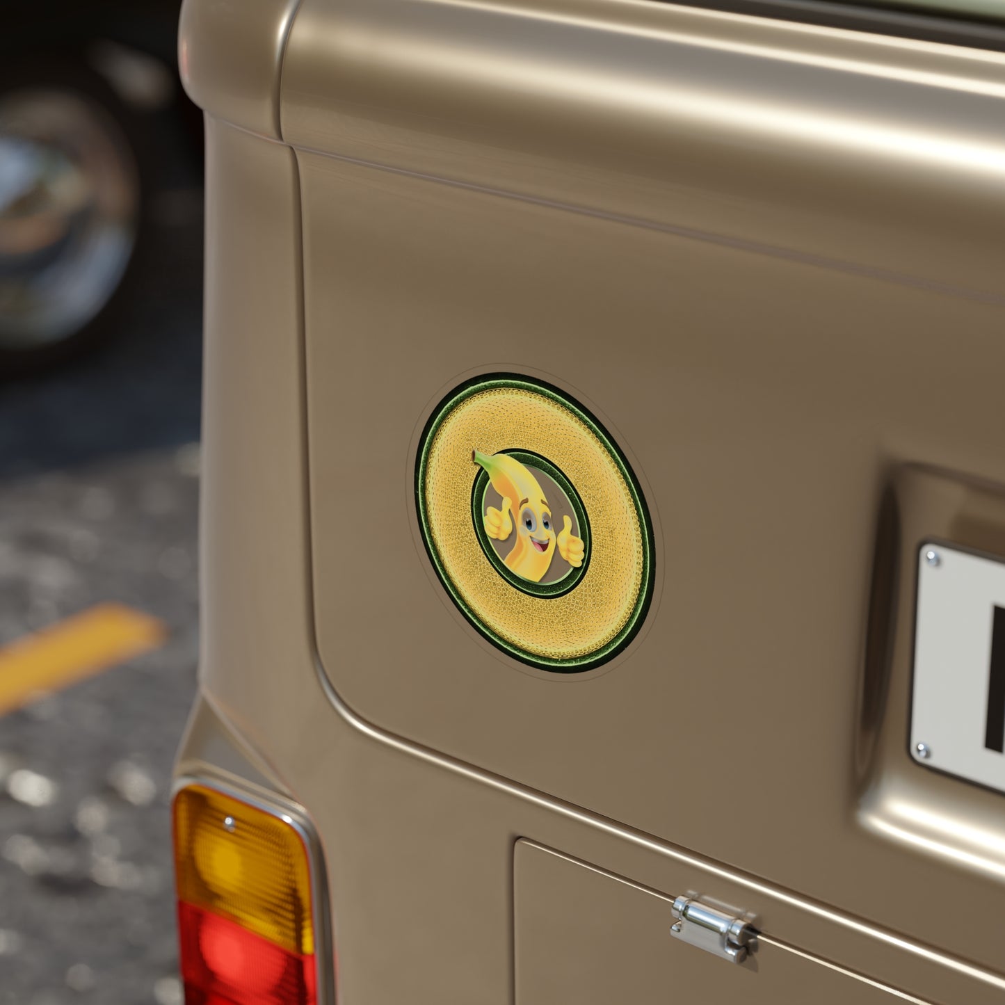 Donut Bumper/Outdoor Sticker - "Dis Sheet... it's Bananas" - variant 5 - golden donut - [Die-Cut] 6"x 6"