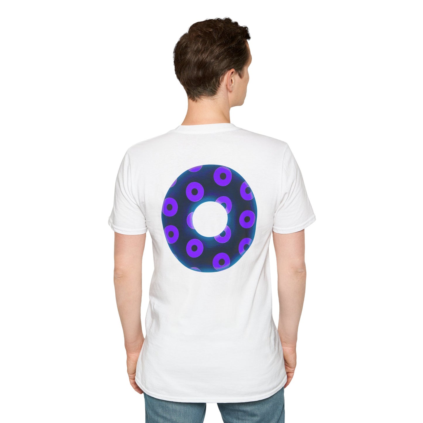 Plain Donuts/Unisex Soft-Style - "Plain Blimpy Paradoxical Donuts" - dark steel blue/vivd dark purple donuts