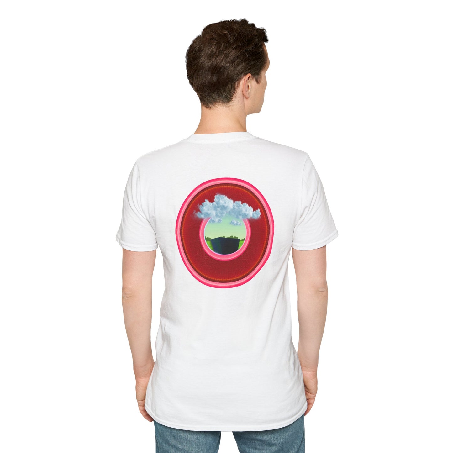 Classic Donut Tee - Unisex Soft-Style - "Got Rhombus?" - series 1.0  - variant 2 - red/pink donut