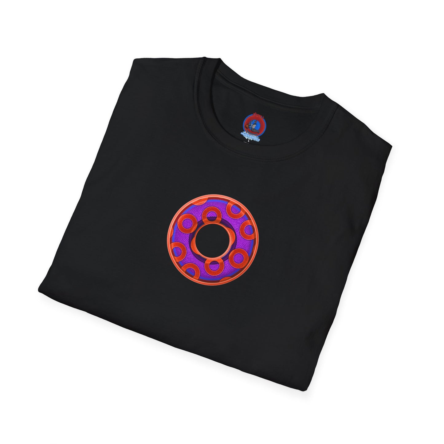 Plain Donuts/Unisex Soft-Style - "Plain Rustic Paradoxical Donuts" - purple/red donuts