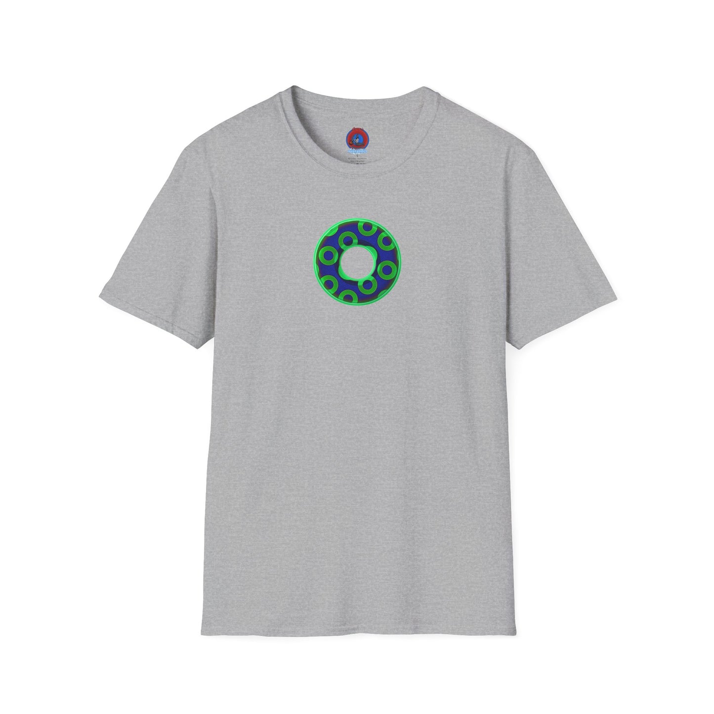 Plain Donuts/Unisex Soft-Style - "Plain Rustic Paradoxical Donuts" - light green/dark blue donuts