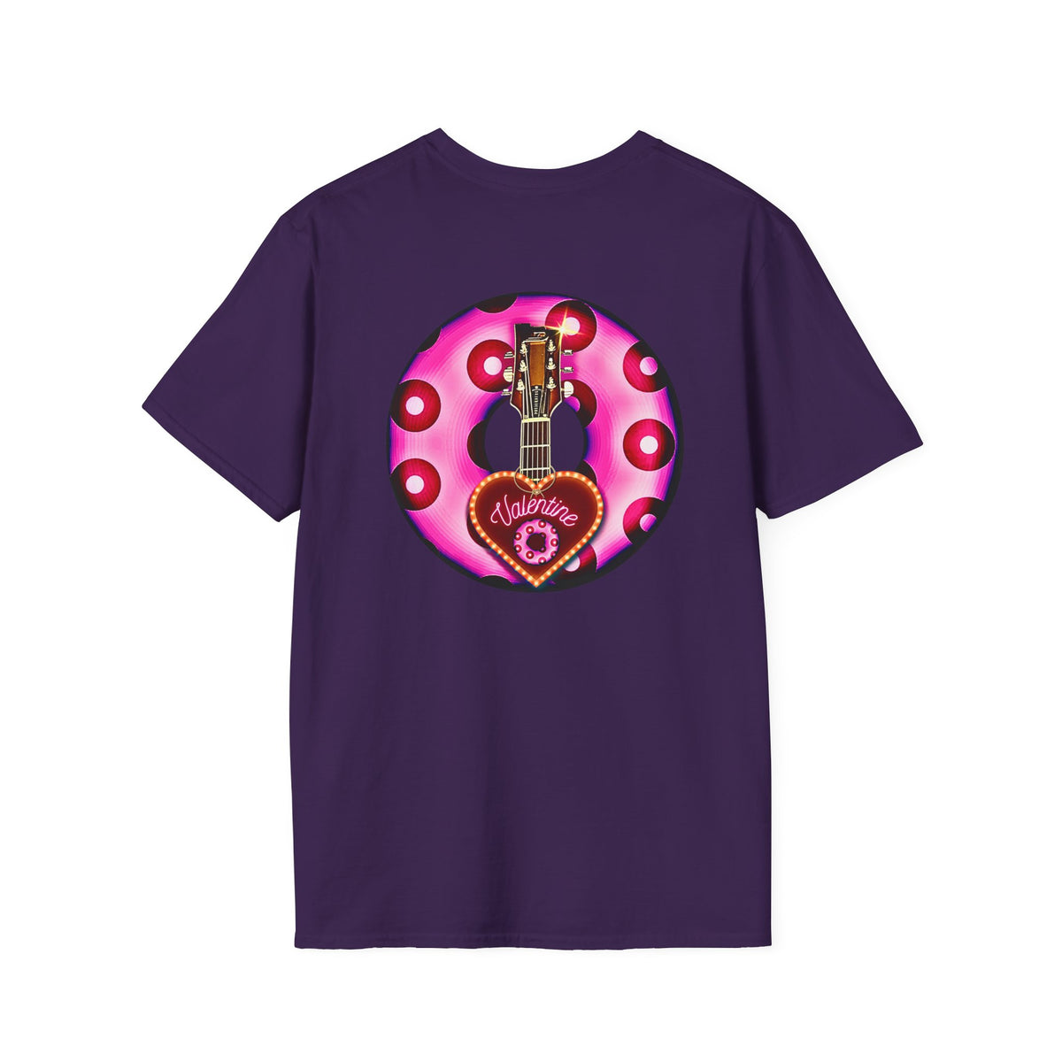 Classic Donut Tee - Unisex Soft-Style - "Would You Be My Donut?" - paradoxical bubblegum pink/red donut - variant 2