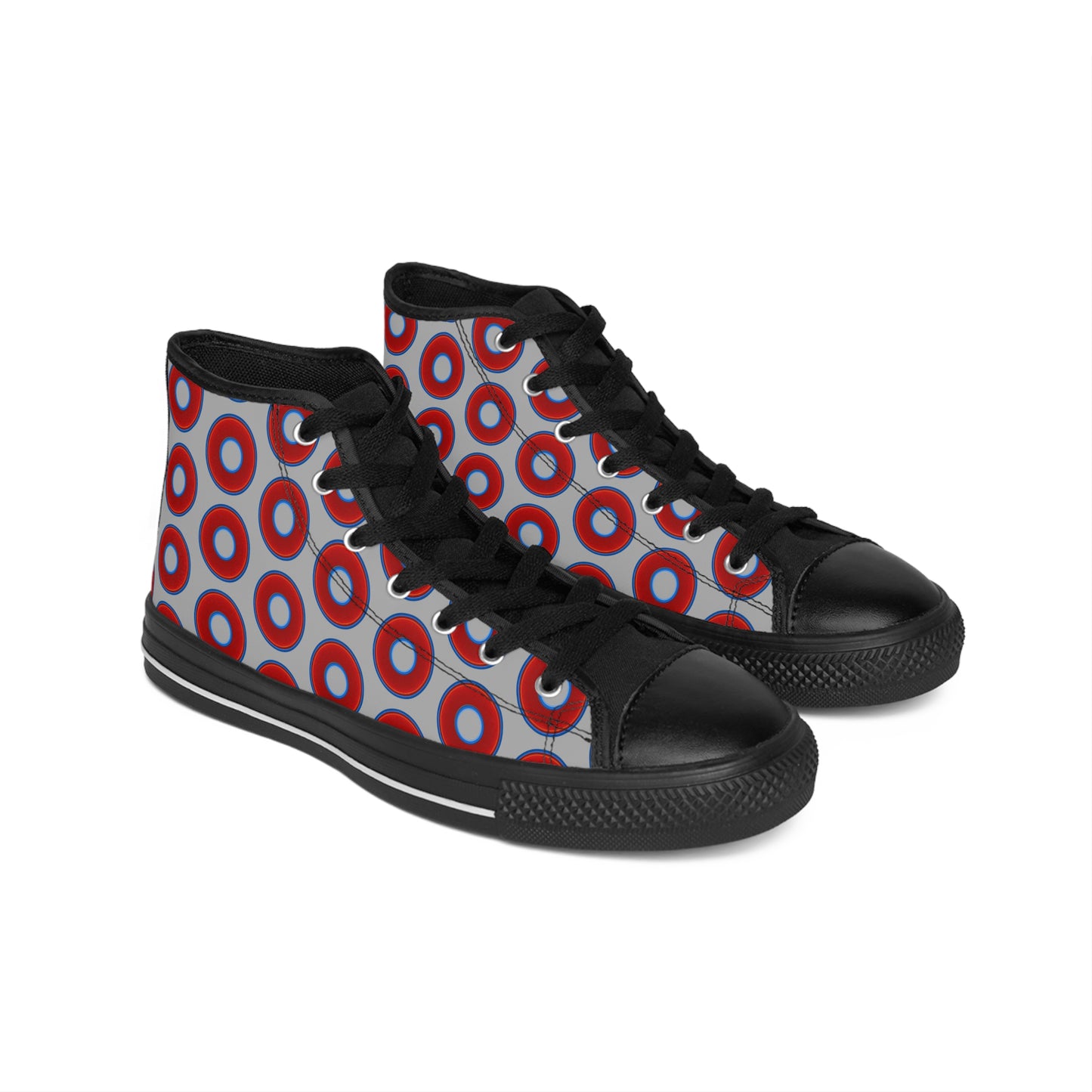 Cushiony Convectors - High Tops - red vivid donuts w/light gray background