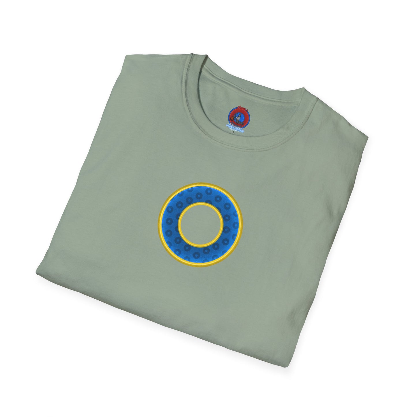 Plain Donuts/Unisex Soft-Style - "Plain Wide Mouthed Paradoxical Donuts" - blue/yellow donuts