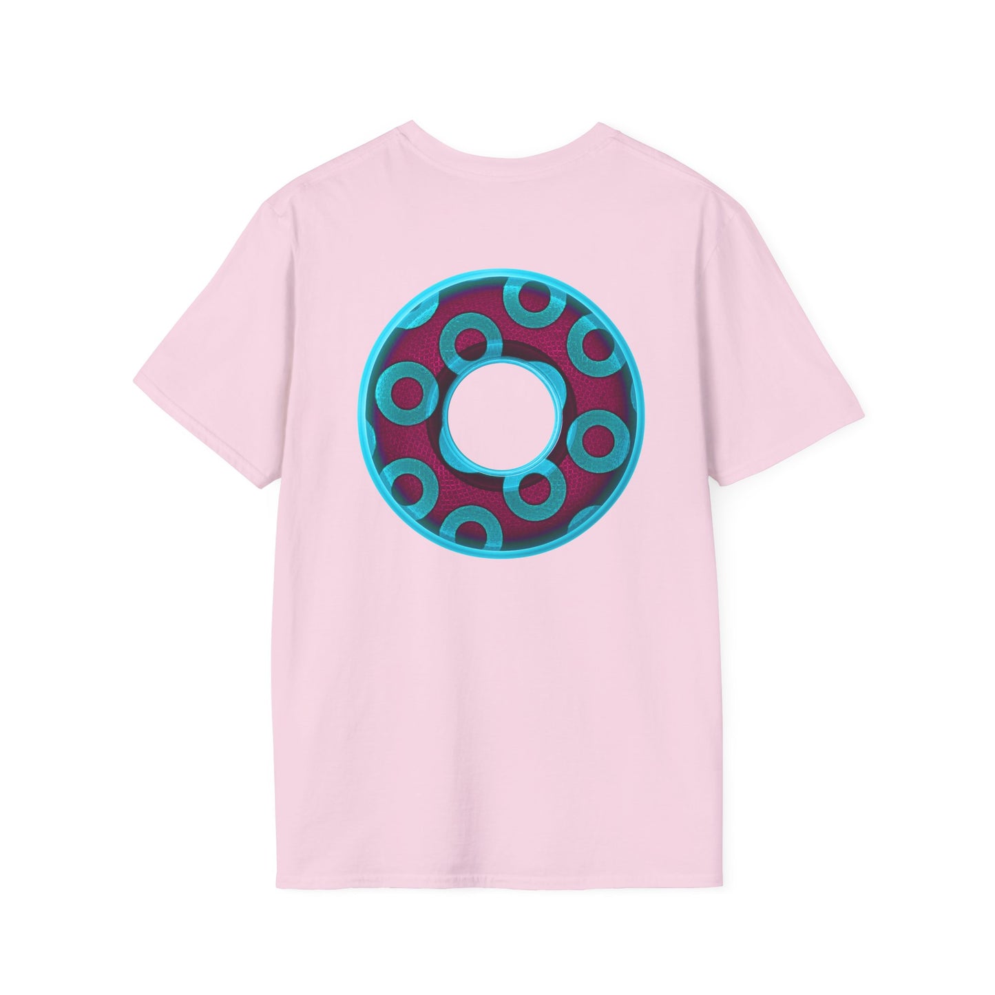 Plain Donuts/Unisex Soft-Style - "Plain Rustic Paradoxical Donuts" - aquamarine/burgundy donuts