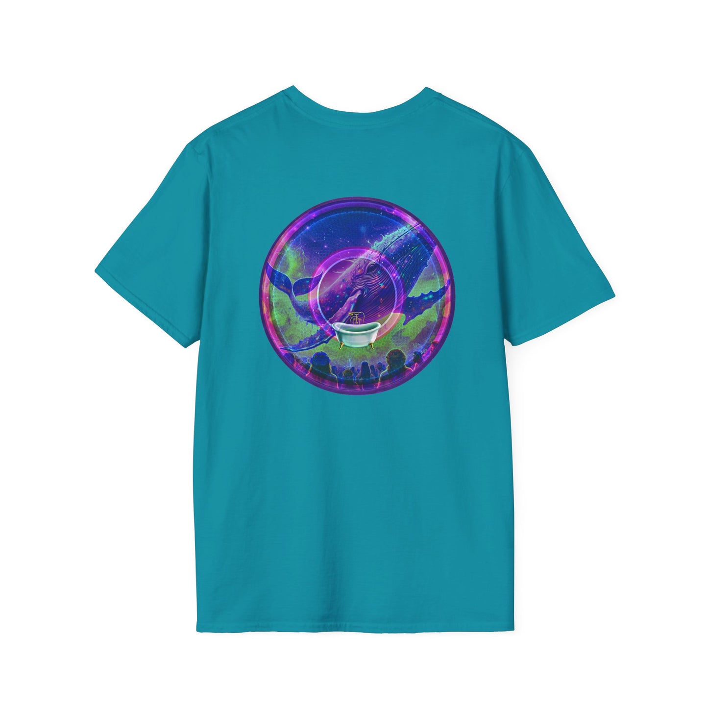 Classic Donut Tee - Unisex Soft-Style - "A Purple Humpback Whale of a Good Time" - variant 2 - purple picture donut
