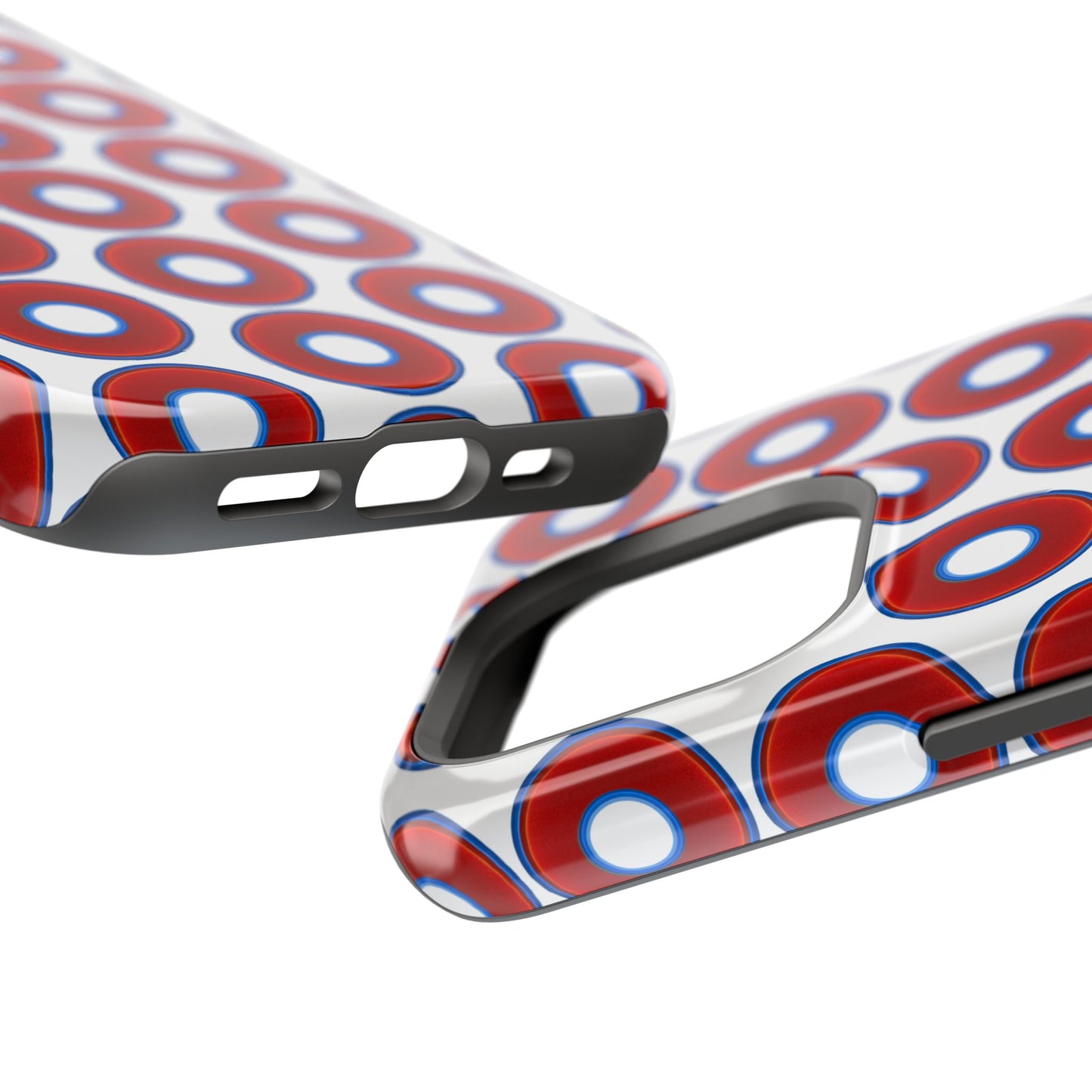 Magnetic Tough Donut Case - red vivid donut print w/white background