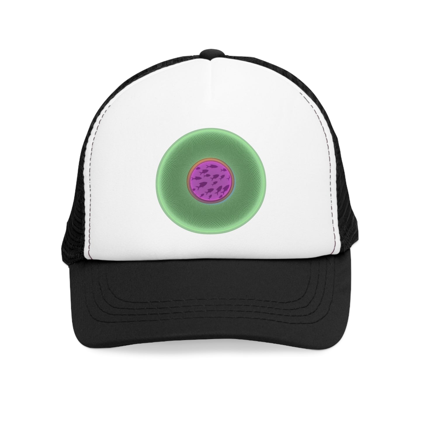 Lumpy Trucker Hat - "Donut Pastels Skool of Phishies" - variant 2 - green/purple