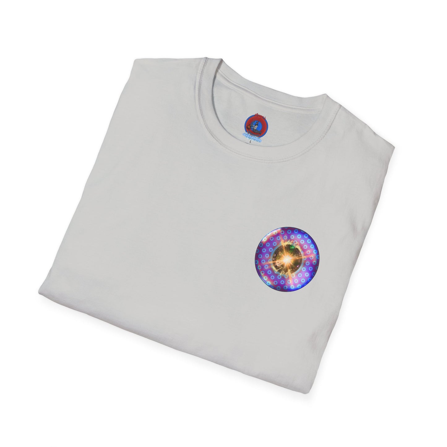 Classic Donut Tee - Unisex Soft-Style - "Donut Melts" - purple/blue paradoxical donut