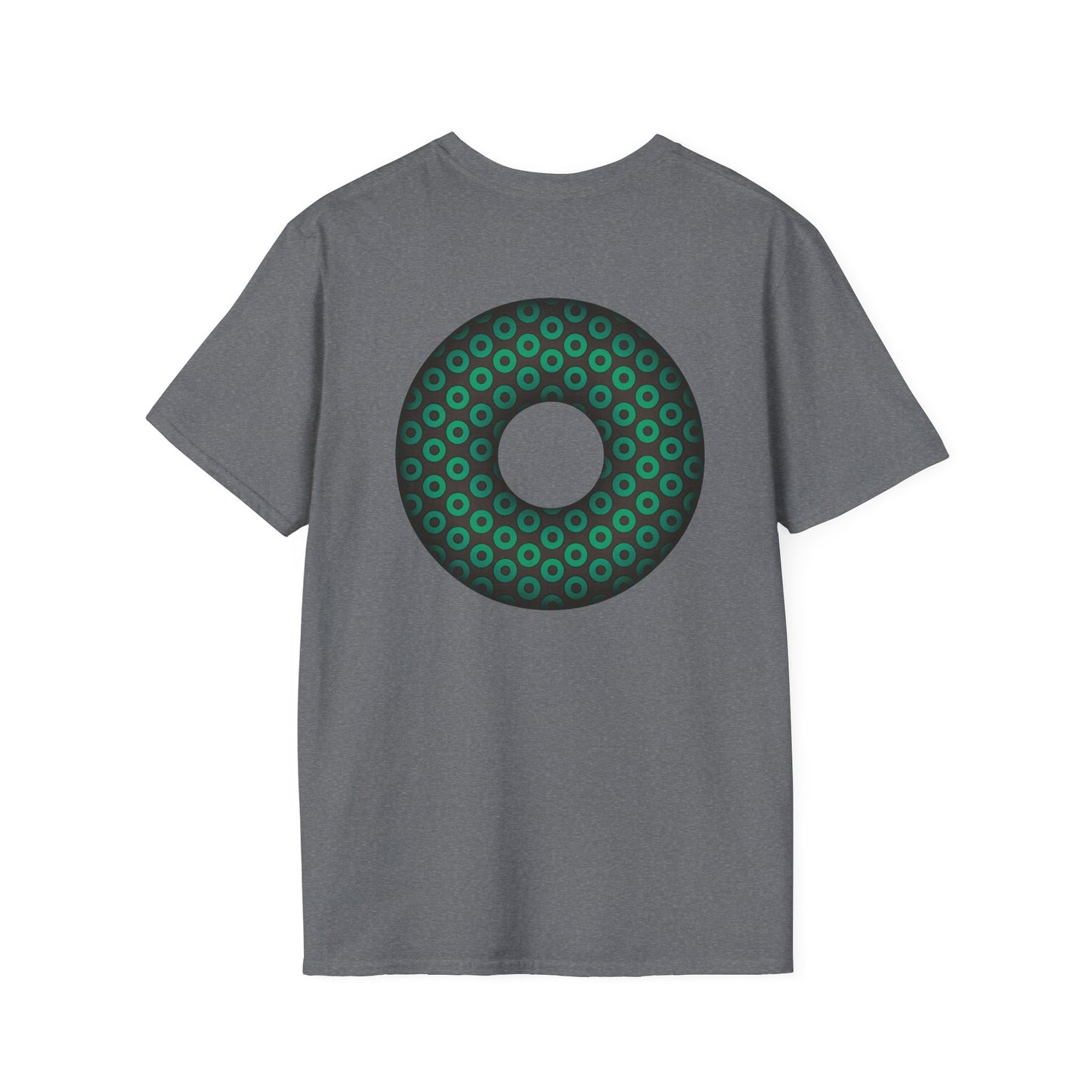 Plain Donuts/Unisex Soft-Style - "Plain Paradoxical Grided Donuts" - green/dark gray donuts