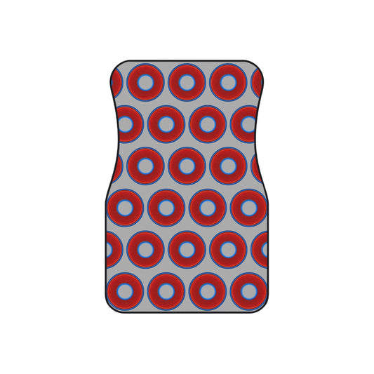 Contacted Car Mats - vivid donut print w/light gray background