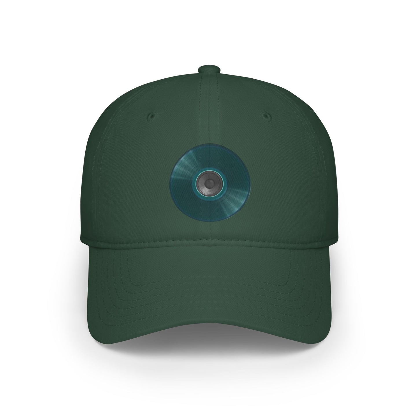 Lumpy Donut Baseball Cap - "Plain Speaker Donut" - dark teal vivid record donut w/
