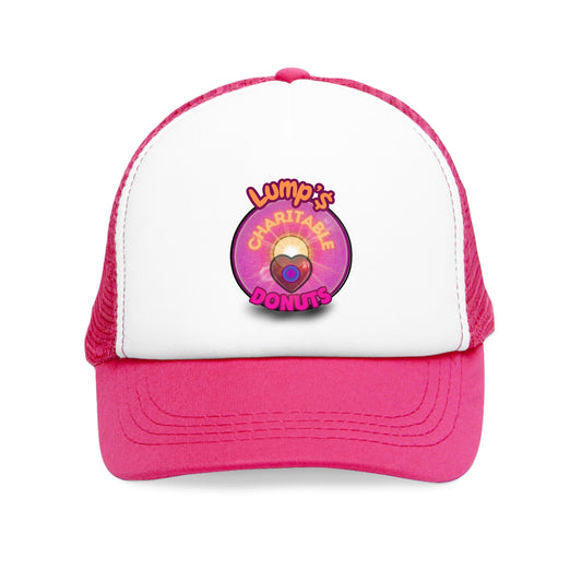 Lumpy Trucker Hat - "The Lump's Charitable Donut" - pink donut [*100% of profit to our general charity fund - for this print]