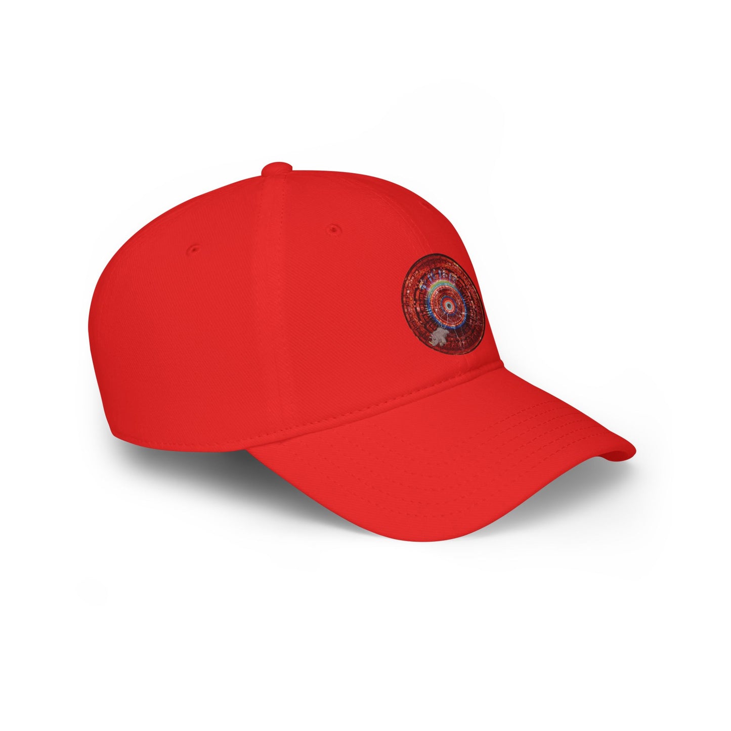 Lumpy Donut Baseball Cap - "Rhinos Do Run From Thunderous Donut Caps" - variant 2 - vivid red tube donut w/