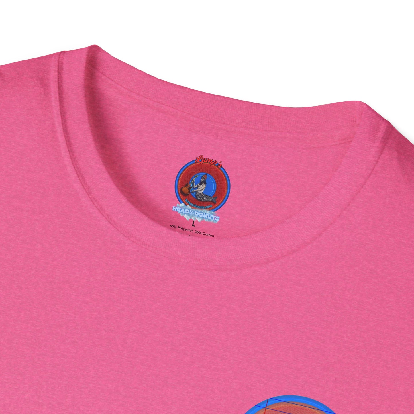 Classic Donut Tee - Unisex Soft-Style - "That's 1 Tasty Donut" - series 1.0  - variant 1 - red donut w/blue ink