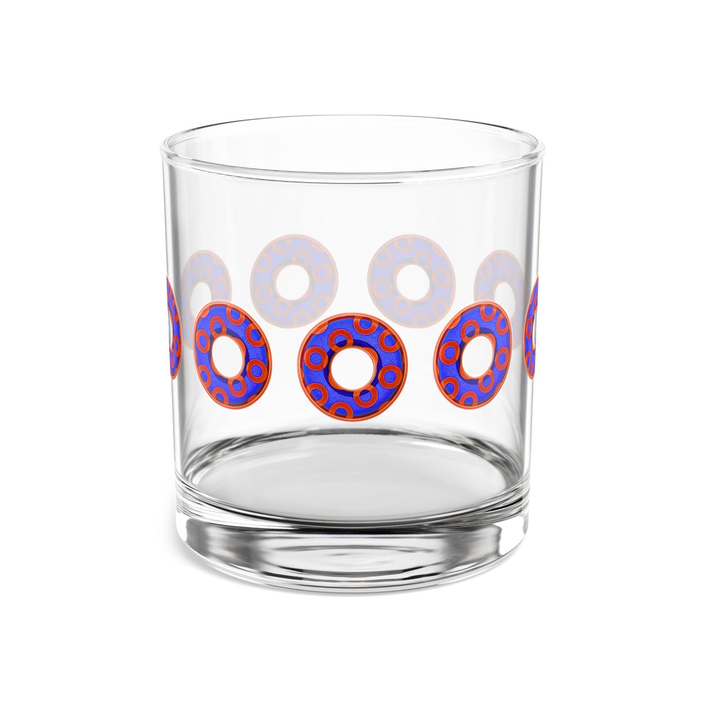 10oz Lumpy Rock Glass - blue/red rustic paradox donuts