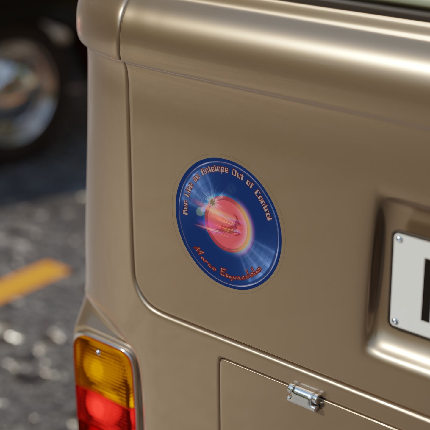 Donut Bumper/Outdoor Sticker - "Marco's Preferred Donut" - series 1.0 -blue donut - [Die-Cut] 6"x 6"