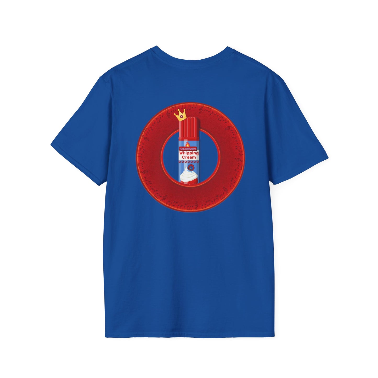 Classic Donut Tee - Unisex Soft-Style - "Princely Wooked Cream in a Can - YEMSG Donut " - vivid red donut