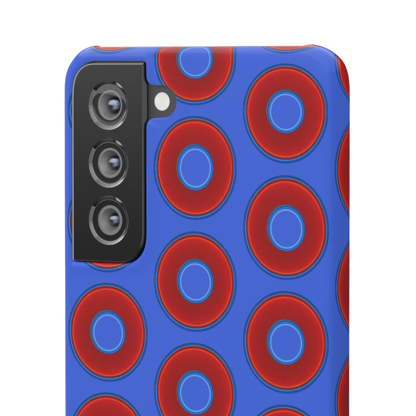 Lumpy Donut Snap Case - red vivid donut print w/royal blue background