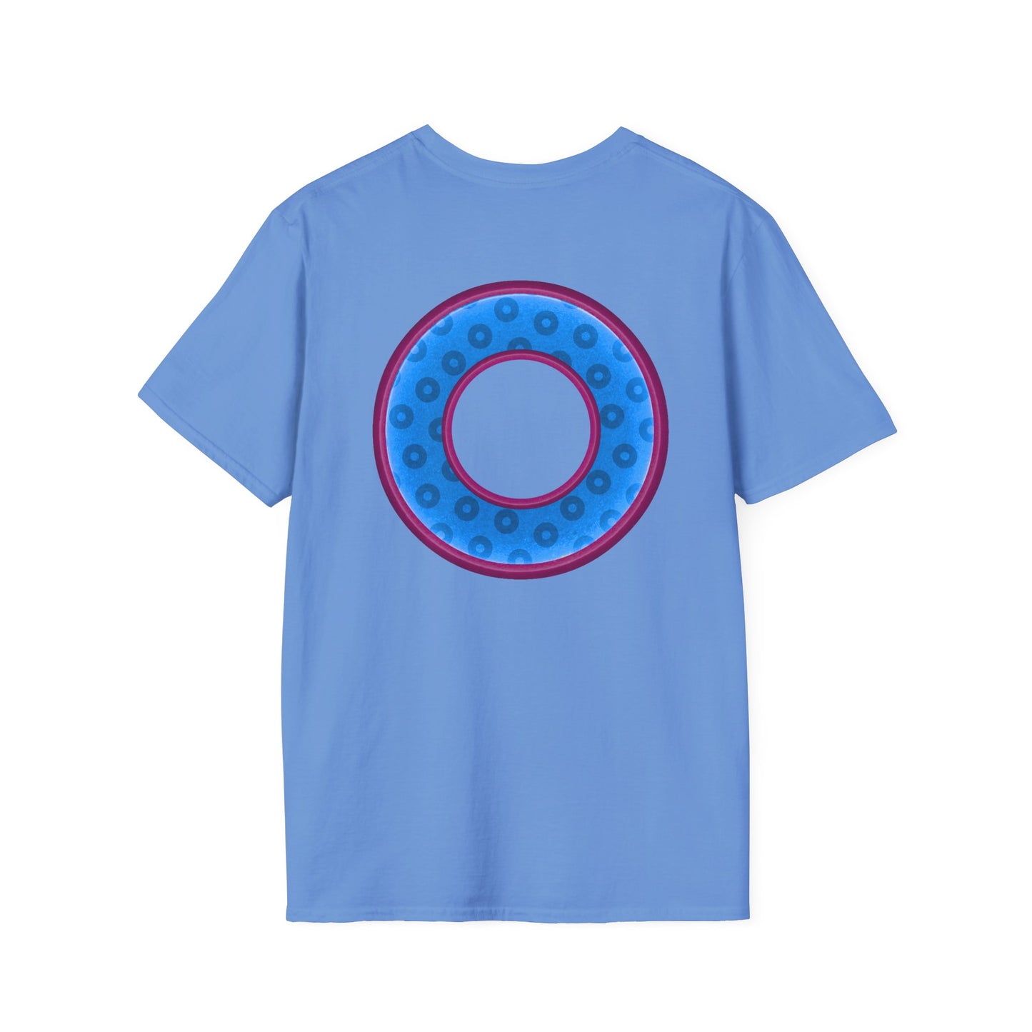 Plain Donuts/Unisex Soft-Style - "Plain Wide Mouthed Paradoxical Donuts" - light blue/dark magenta donuts