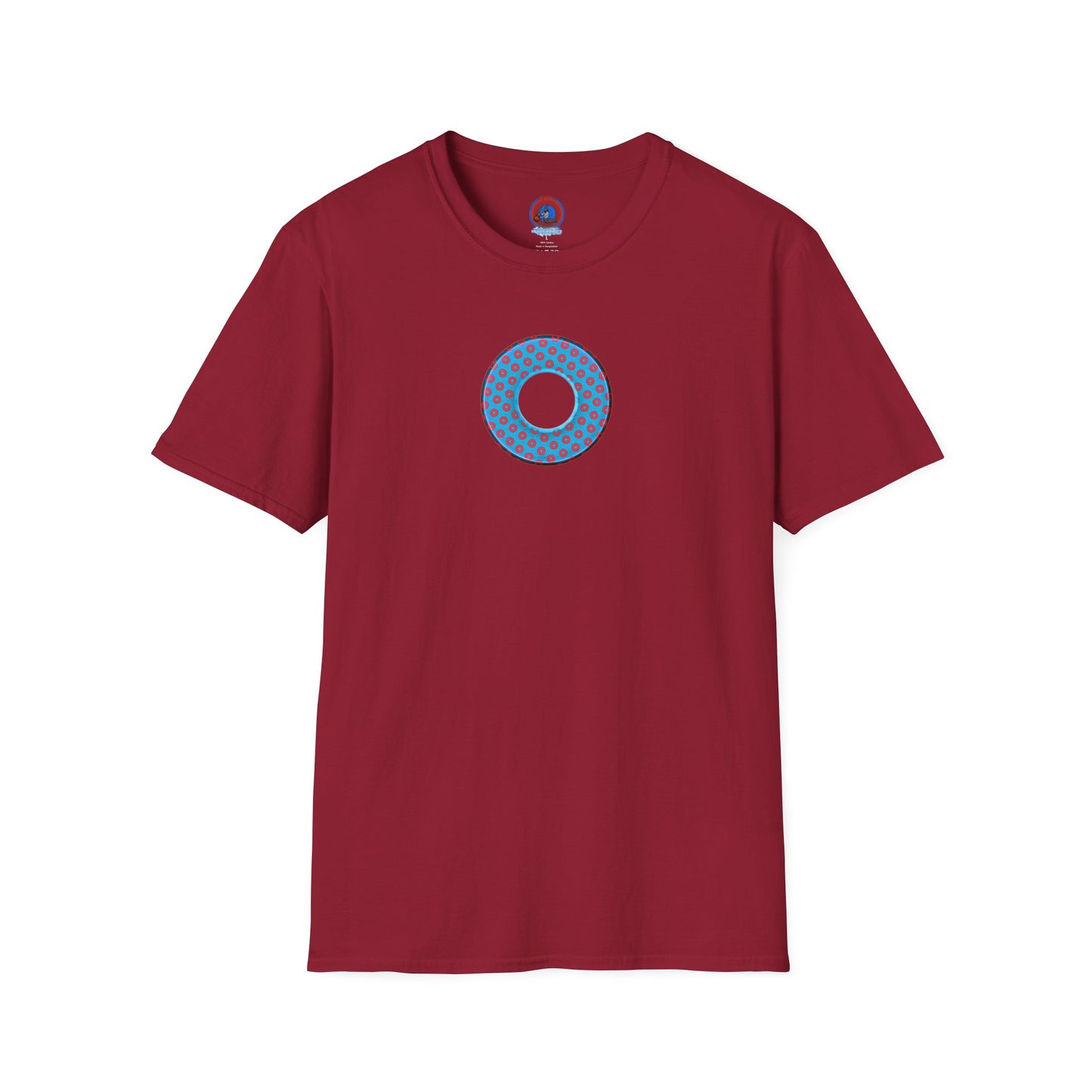 Plain Donuts/Unisex Soft-Style - "Plain Electric Paradoxical Donuts" - light blue/red donuts