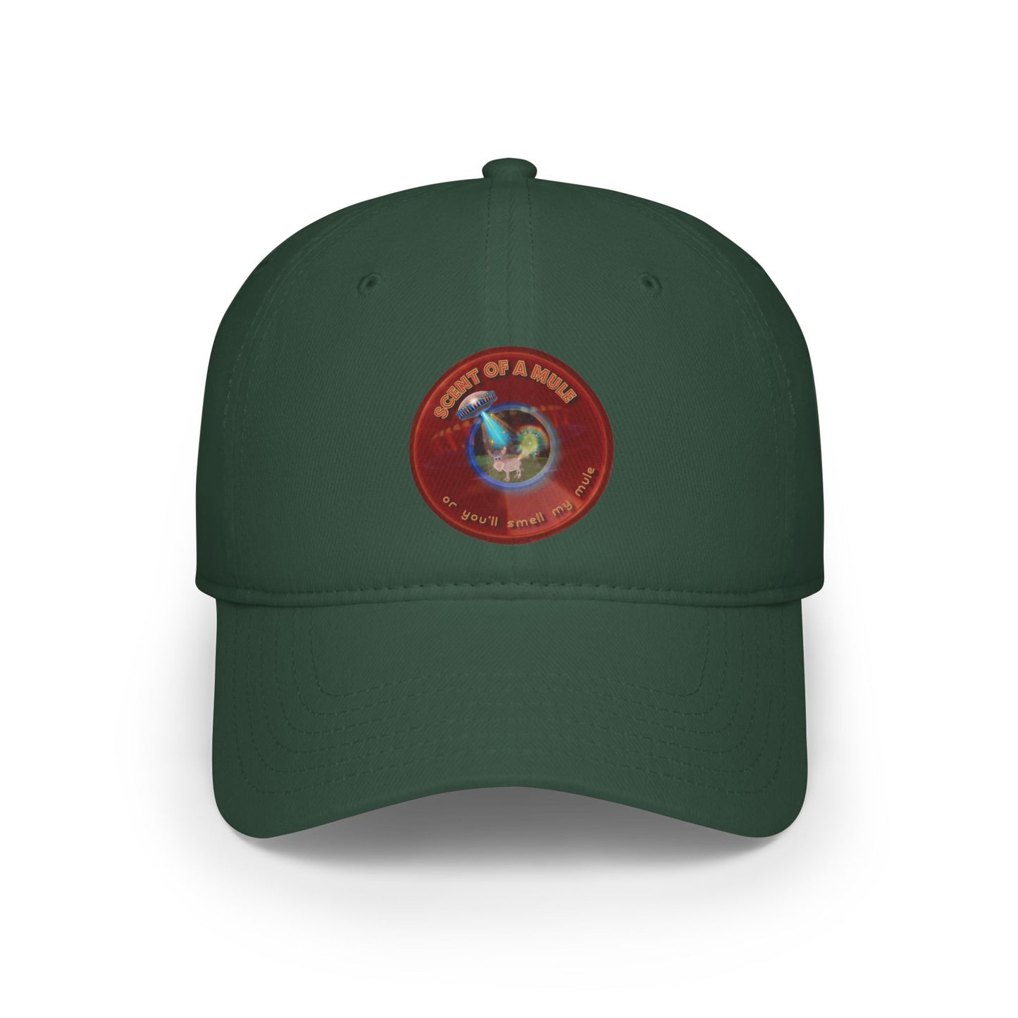 Lumpy Donut Baseball Cap - "Donut Caps? In Tomahawk County?" - variant 4 - vivid red donut w/