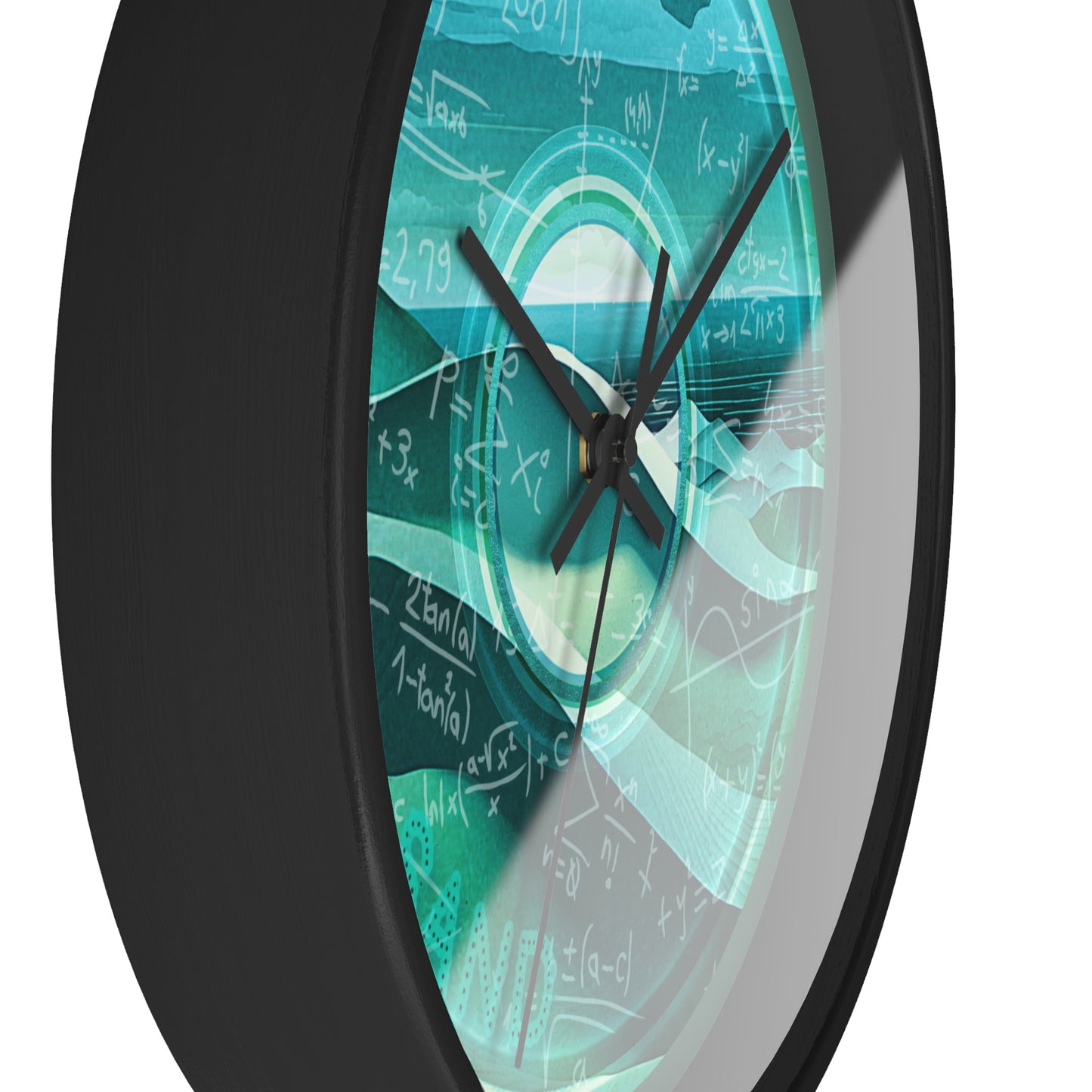 Lumpy Wall Clock - "The Equating Donut Clock" - vivid dark teal donut w/Fenway green background