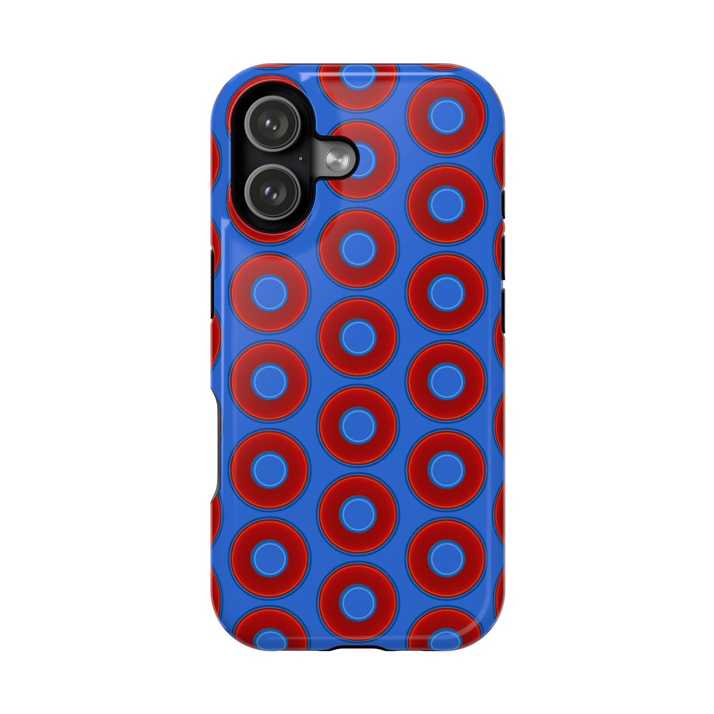 Magnetic Tough Donut Case - red vivid donut print w/medium royal blue background