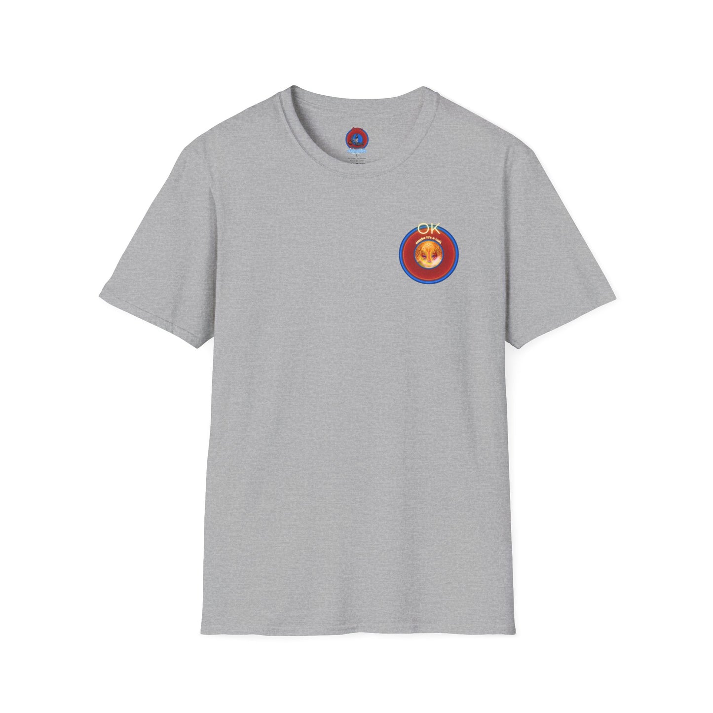 Classic Donut Tee - Unisex Soft-Style - "Donuts: Conjurers of Awesome" - series 1.0  - variant 3 - w/"okay" - red donut