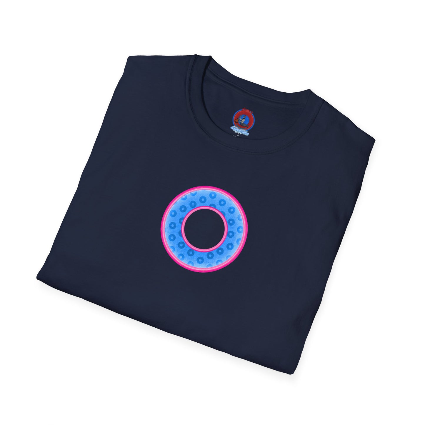 Plain Donuts/Unisex Soft-Style - "Plain Wide Mouthed Paradoxical Donuts" - light blue/pink donuts