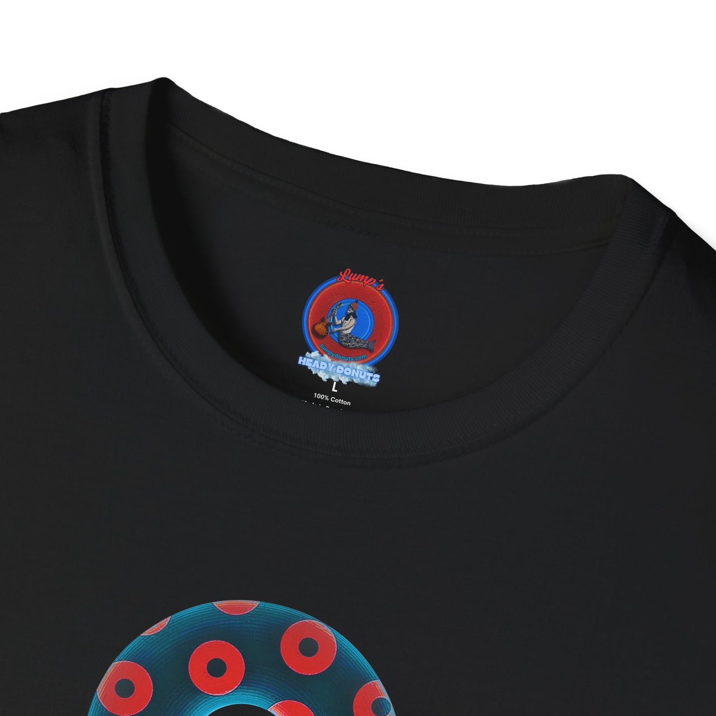 Plain Donuts/Unisex Soft-Style - "Plain Blimpy Paradoxical Donuts" - steel blue/red donuts