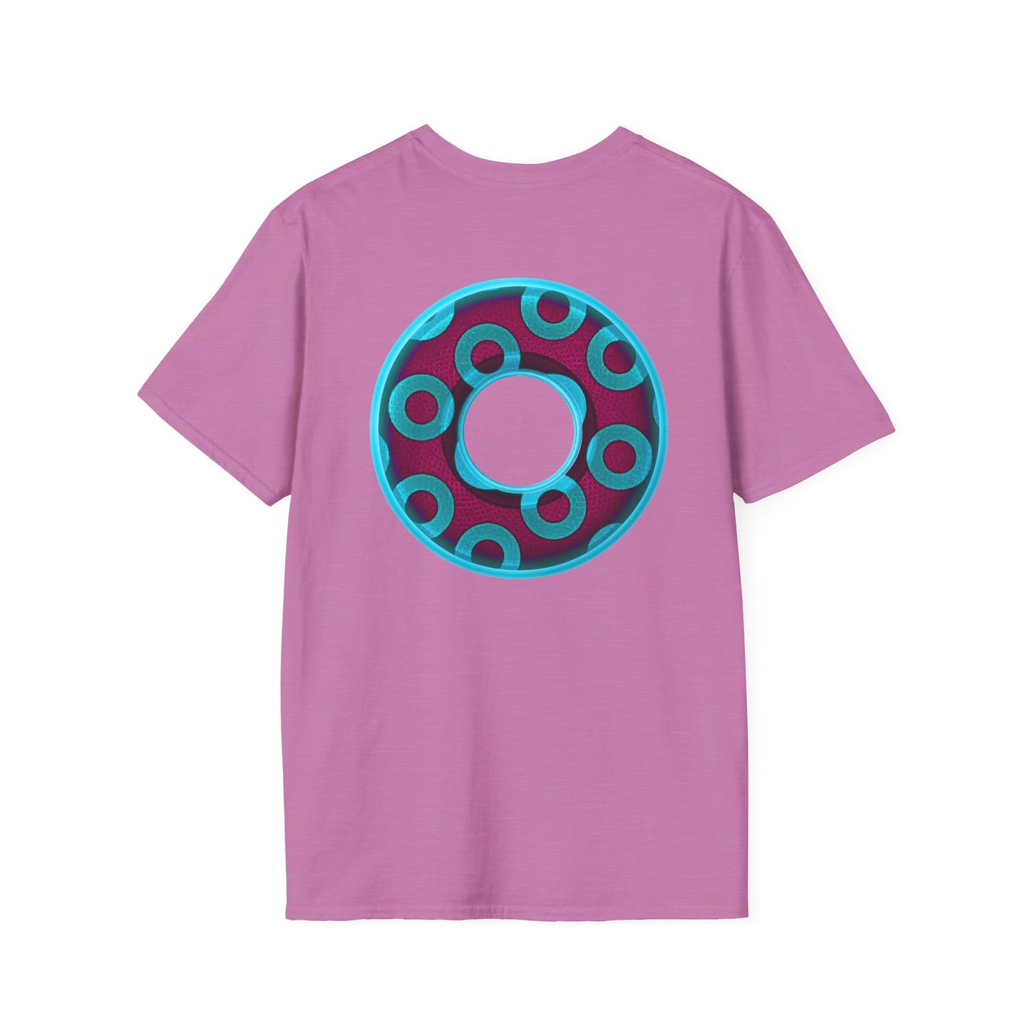 Plain Donuts/Unisex Soft-Style - "Plain Rustic Paradoxical Donuts" - aquamarine/burgundy donuts