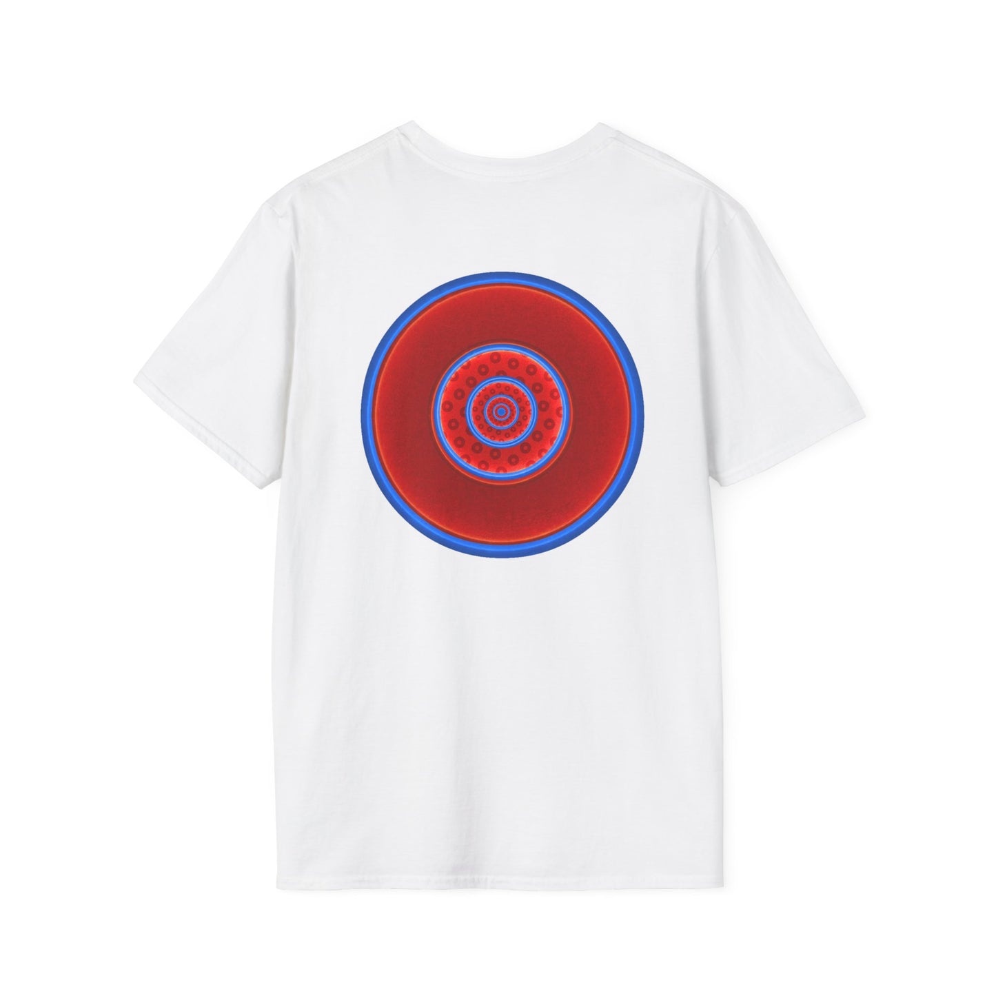 Classic Donut Tee - Unisex Soft-Style - "Spinning in Circles" - vivid paradox donut pattern